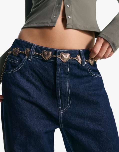 Bershka - Ceinture chaîne à cœurs - Doré - view 1