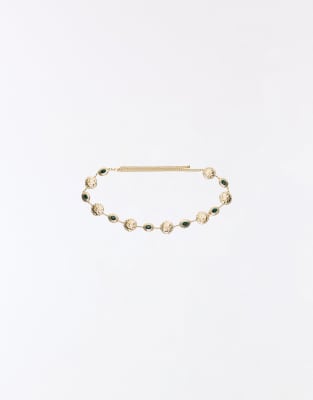 Ceinture chaîne à strass - Doré 80cm