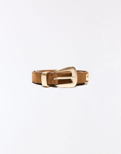 Bershka - Ceinture cloutée - Marron - view 1