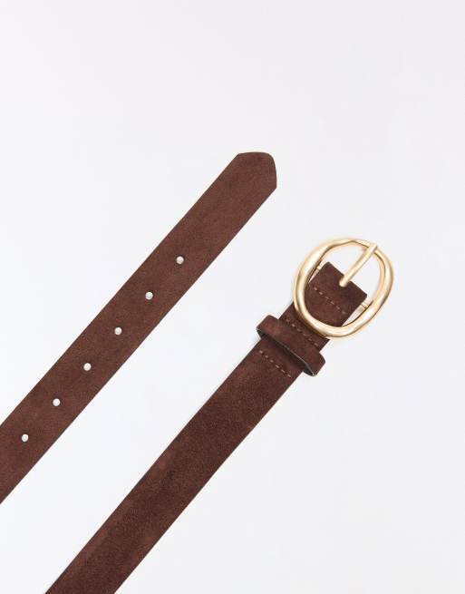 Bershka ceinture effet cuir avec boucle marron, 3 de 5