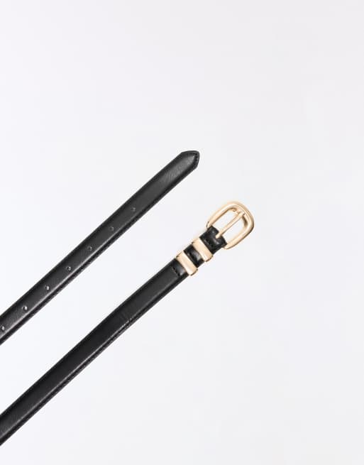 Bershka ceinture fine avec boucle noire, 3 de 5