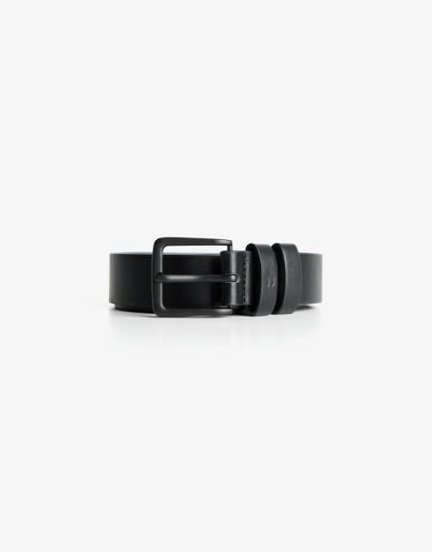 Bershka - Ceinture fine en imitation cuir - Noir - view 1