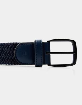 Bershka - Ceinture tressée - Bleu-Bleu marine