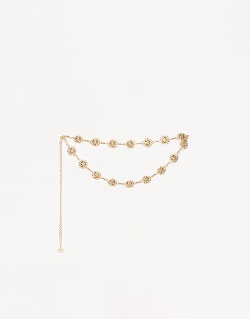 Bershka Chain belt in gold