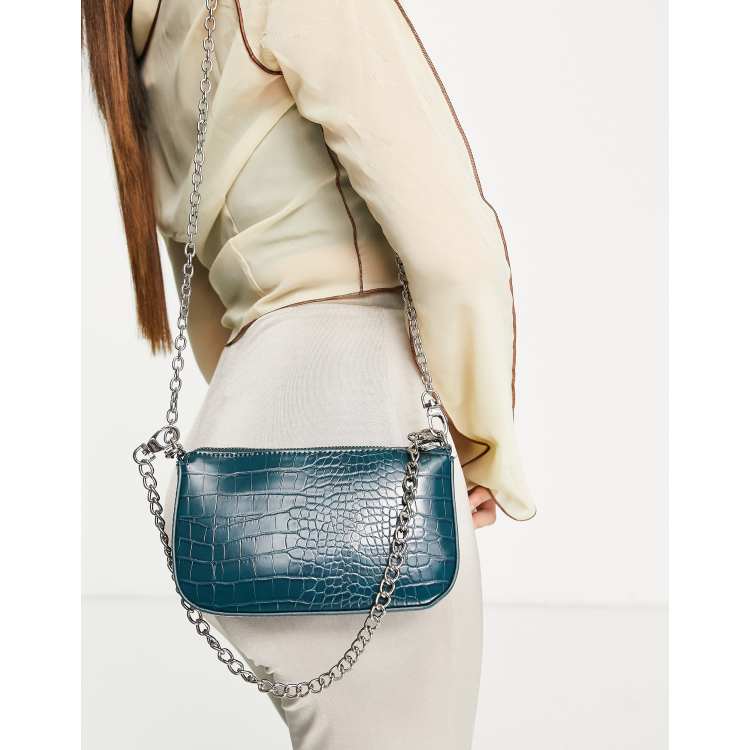 Bershka Small Cross Body Bag With Thick Chain Strap