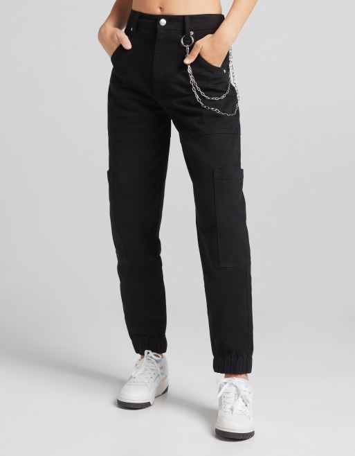 Bershka joggers with chain new arrivals