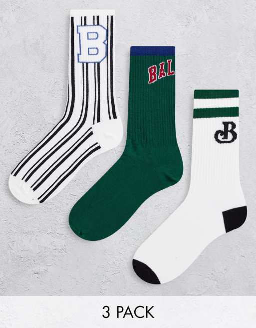 Bershka - Chaussettes avec imprimé baseball - Multicolore