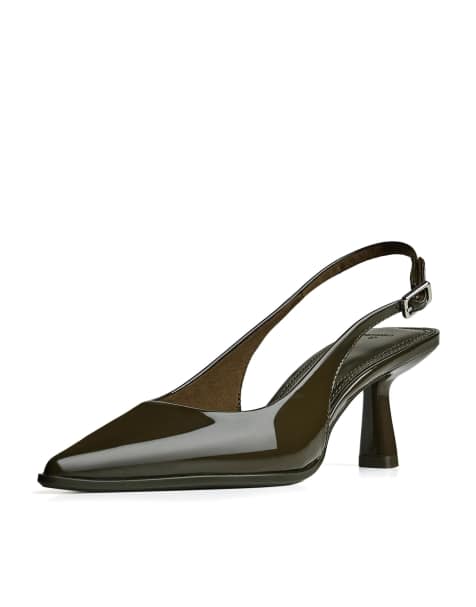 Bershka - Chaussures à petit talon et bride arrière - Kaki - view 1