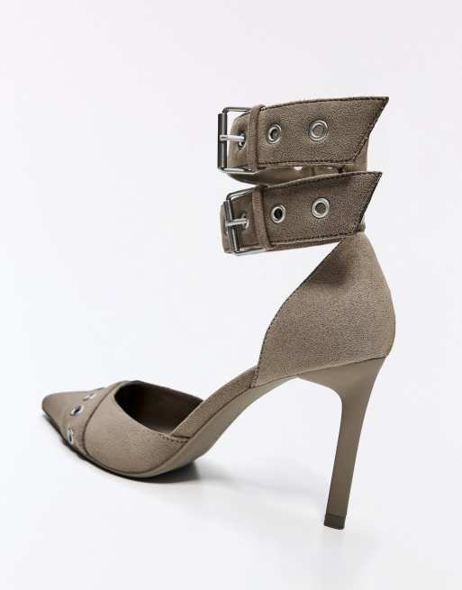 Bershka chaussures à talons à brides multi-boucles camel, 7 de 7