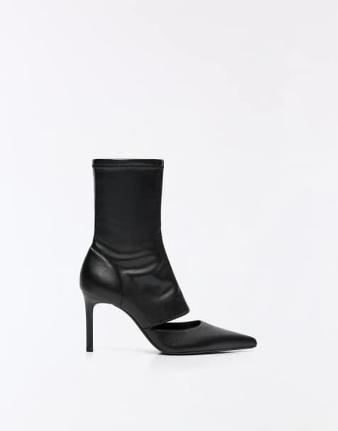 Bershka chaussures à talons découpées noires - view 1