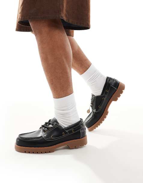 Bershka - Chaussures bateau chunky - Noir - view 1