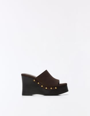 Chaussures compensées à clous - Marron 39