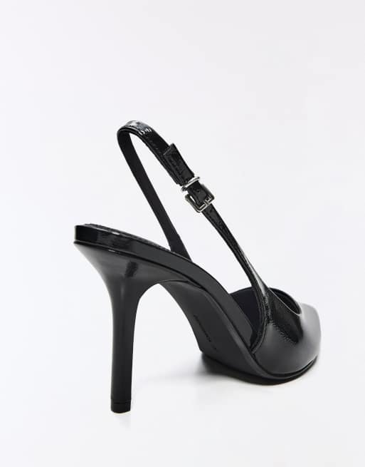 Bershka chaussures slingback à talons hauts noires, 5 de 7