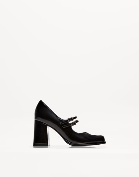 Bershka - Chaussures style babies à talon carré - Noir - view 1