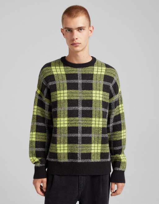 Bershka check jumper in black | ASOS