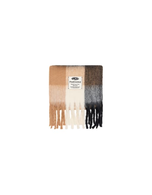 Bershka Check scarf in brown, 6 of 6