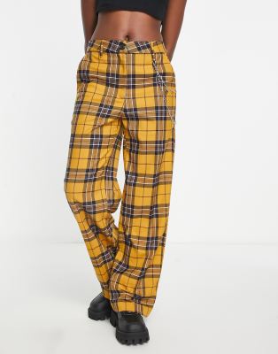 Yellow and black deals tartan trousers