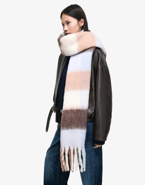 Bershka Checked scarf in beige - view 1