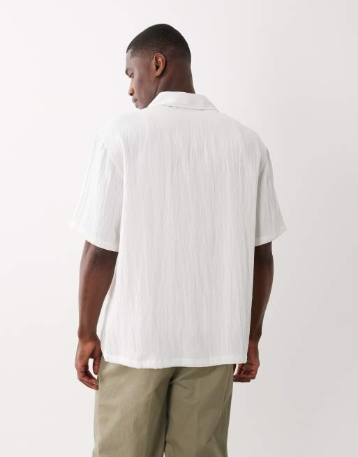 Bershka - Chemise à manches courtes styleé champêtre - Blanc, 3 de 5