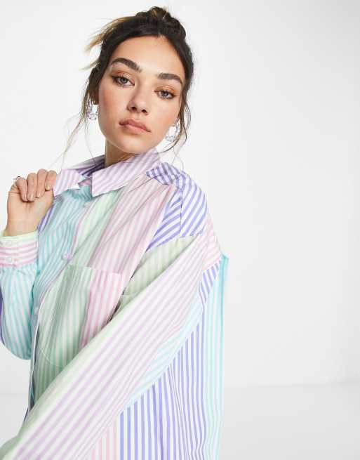 Chemise rayée multicolore femme hotsell