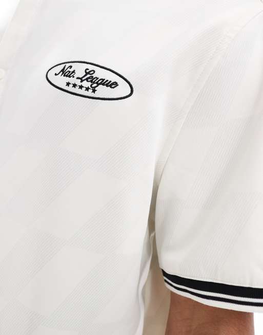 Bershka - Chemise style rétro avec col à liserés - Blanc, 4 de 4