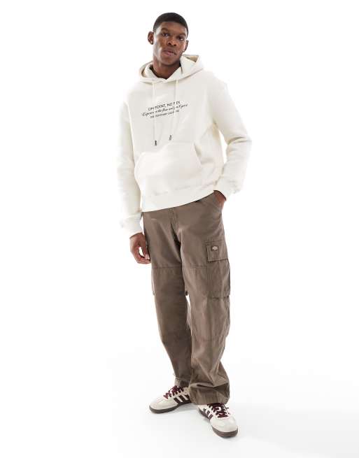 Bershka cherry On Point back printed hoodie in white | ASOS