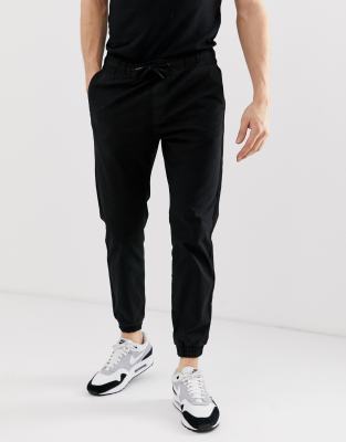 black chino joggers