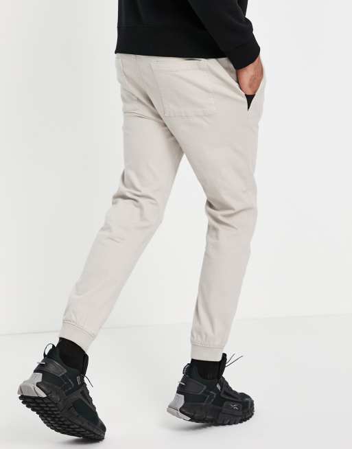 Bershka chino joggers in grey