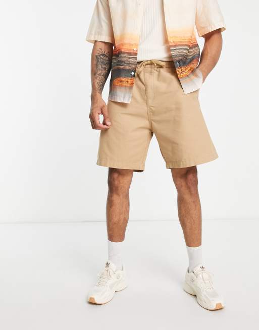 Bershka chino shorts in ecru