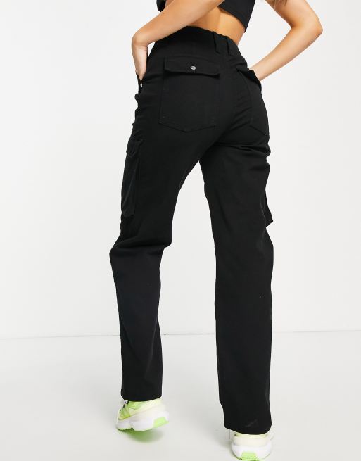 Bershka capri pants in black