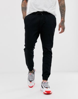 Bershka chino sweatpants in black