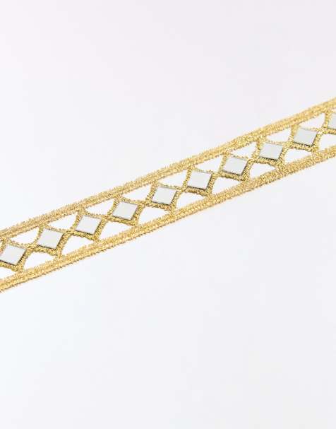 Bershka chokerketting met spiegel in goud - view 1