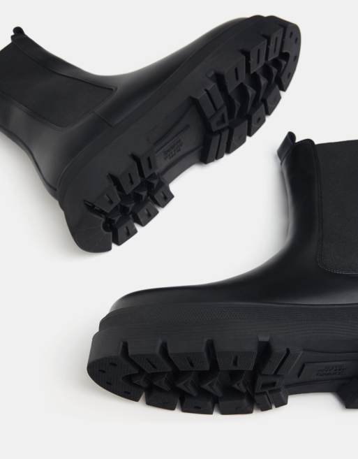 Bershka chunky chelsea boots in black ASOS