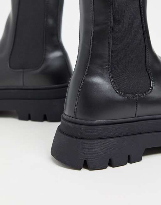 Bershka chunky chelsea boots in black ASOS