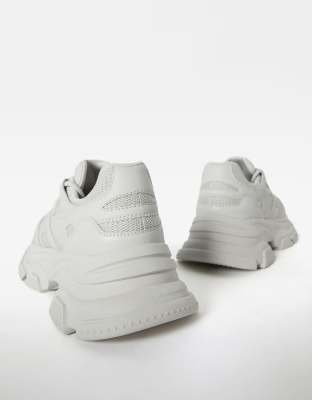 Bershka chunky cleated sneakers in stone | ASOS