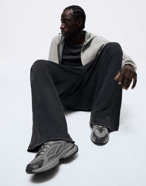 Bershka Chunky combination sneakers in grey, 2 of 7