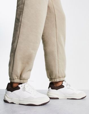 Bershka chunky contrast colour detail trainers in white & brown - ASOS Price Checker