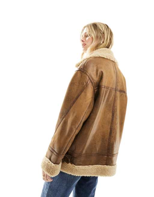 Bershka shearling shop jacket