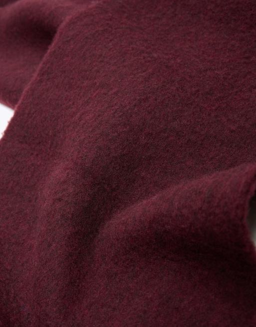 Bershka Chunky fringed scarf in burgundy, 2 of 4