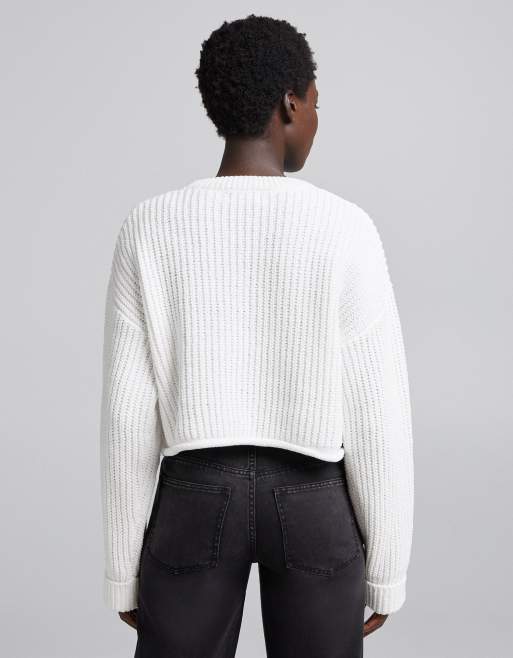 White boxy outlet sweater