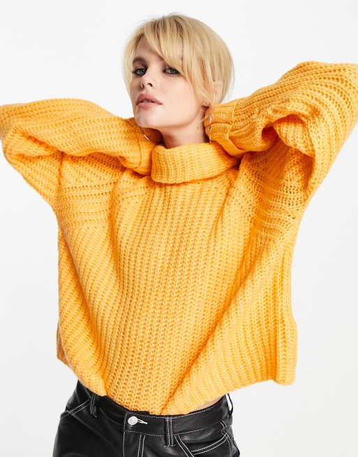 Chunky knit hotsell roll neck jumper