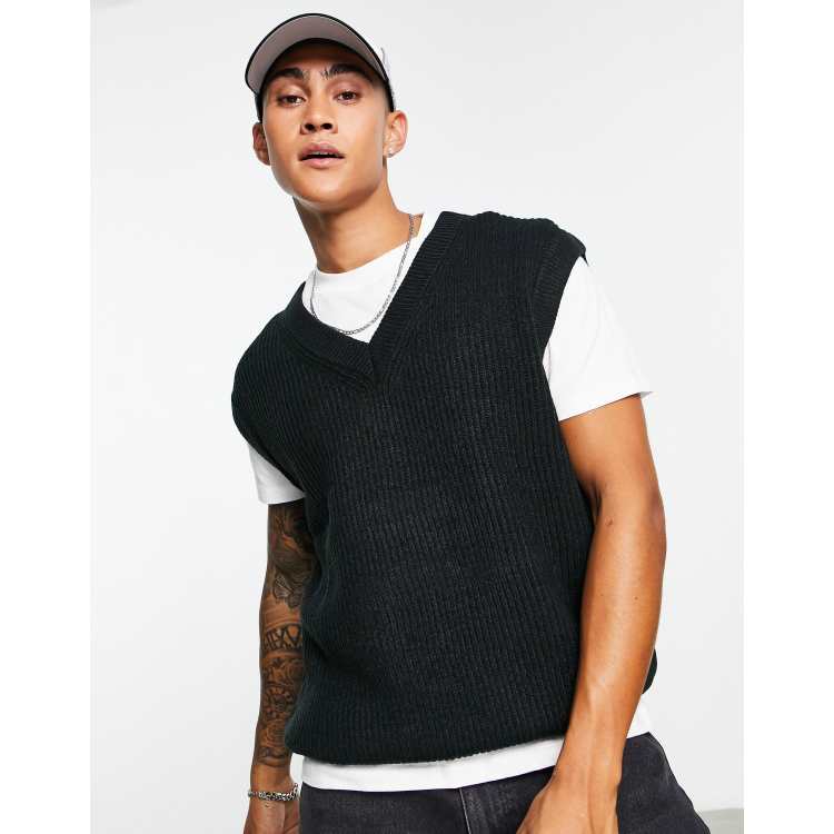 Black sweater hotsell vest long