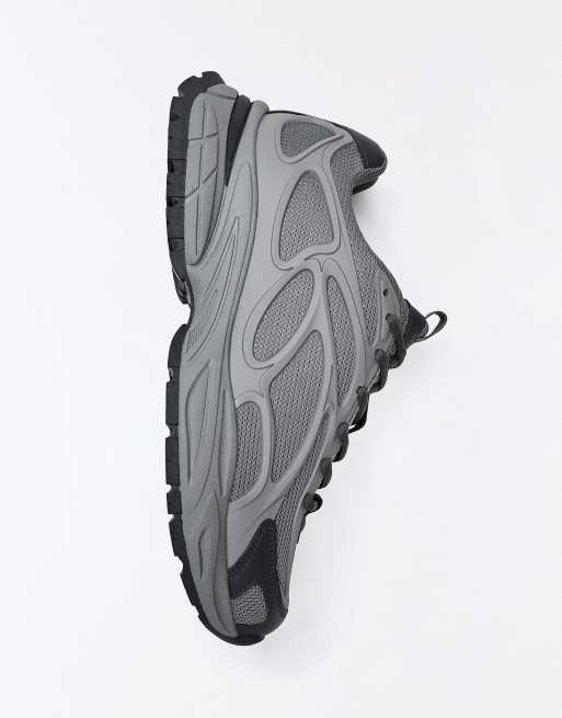 Bershka Chunky-Kombinations-Sneaker in Grau, 4 von 7