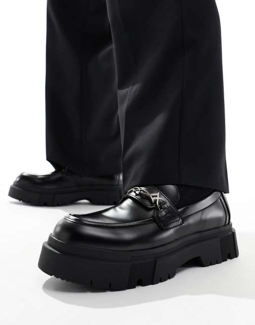 Bershka chunky loafer in black | ASOS