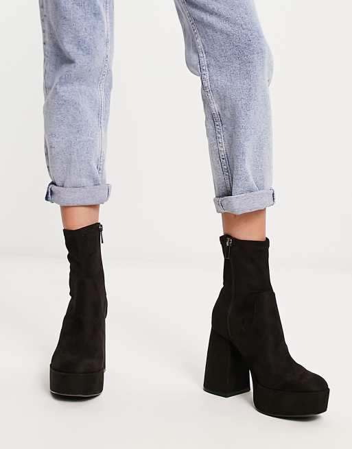 Bershka platform best sale ankle boots