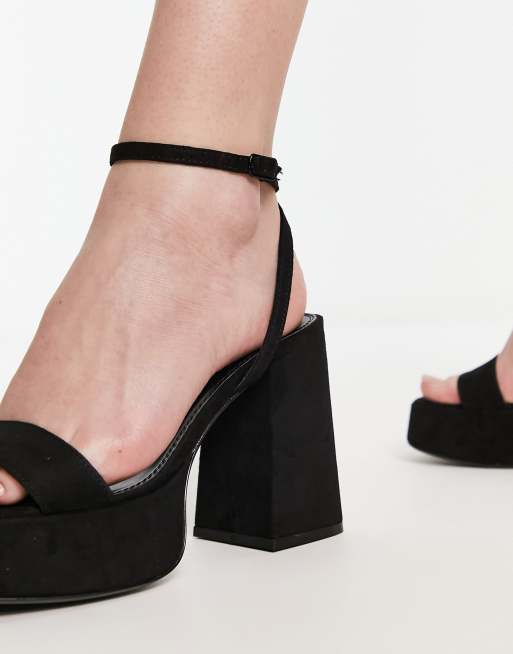 Bershka chunky platform sandal in black