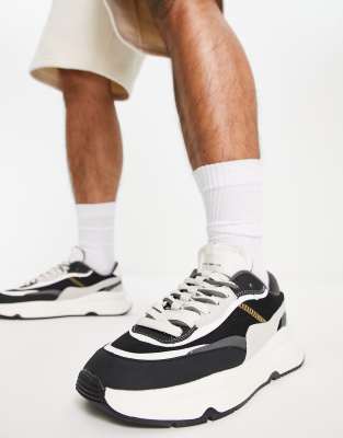 bershka black chunky trainers