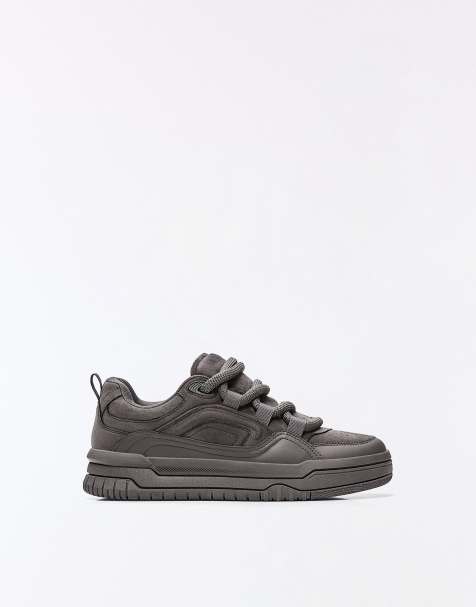 Bershka chunky skate sneakers in grijs - view 1