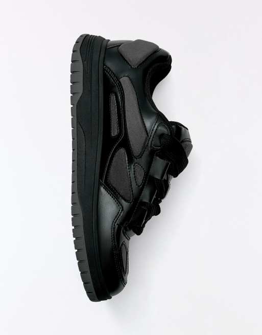 Bershka Chunky skate trainers in black, 5 of 7