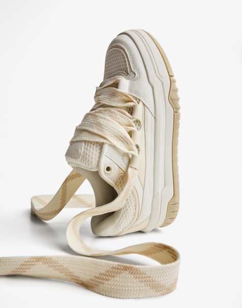 Bershka Chunky skater trainers in brown - view 1